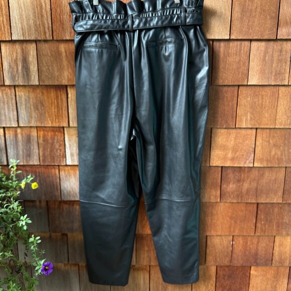 NWT BLANK NYC Black Faux Leather Paperbag Waist in Women's 32 - Picture 9 of 12